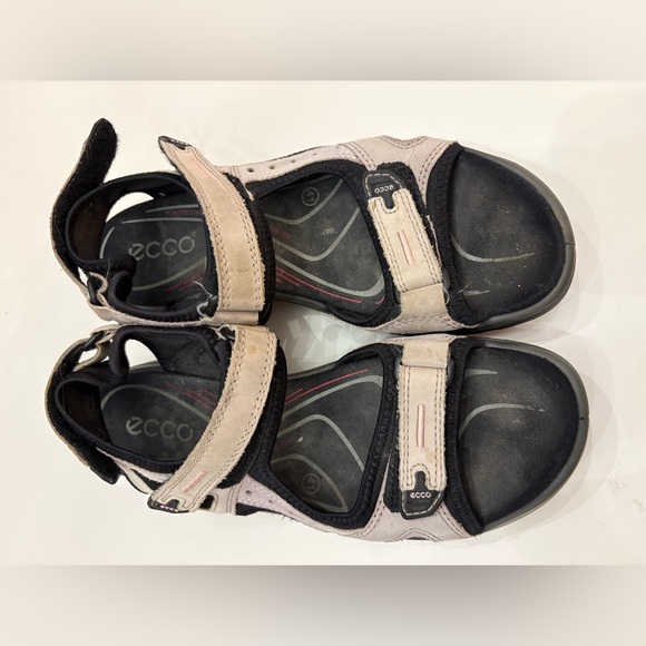 ECCO Women's Black and Cream Sandals - Picture 10 of 12